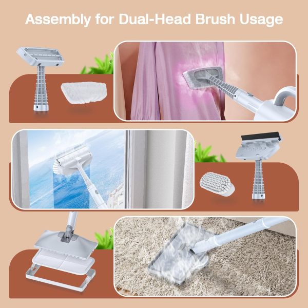 ScrubWiz Steam Mop Cleaner with Detachable Handheld Steamer, 12-in-1 Multi-purpose Accessories, 2 Adjustable Levels and Heats up in 10s for Cleaning Floor, Grout, Tile, Carpet and Whole Home Use - Image 6