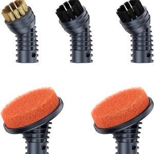 ScrubWiz 5 Pieces Replacement Accessories for Steam Mop, 2 Scouring Pad Brushs, 2 Nylon Brushs and Metal Brush